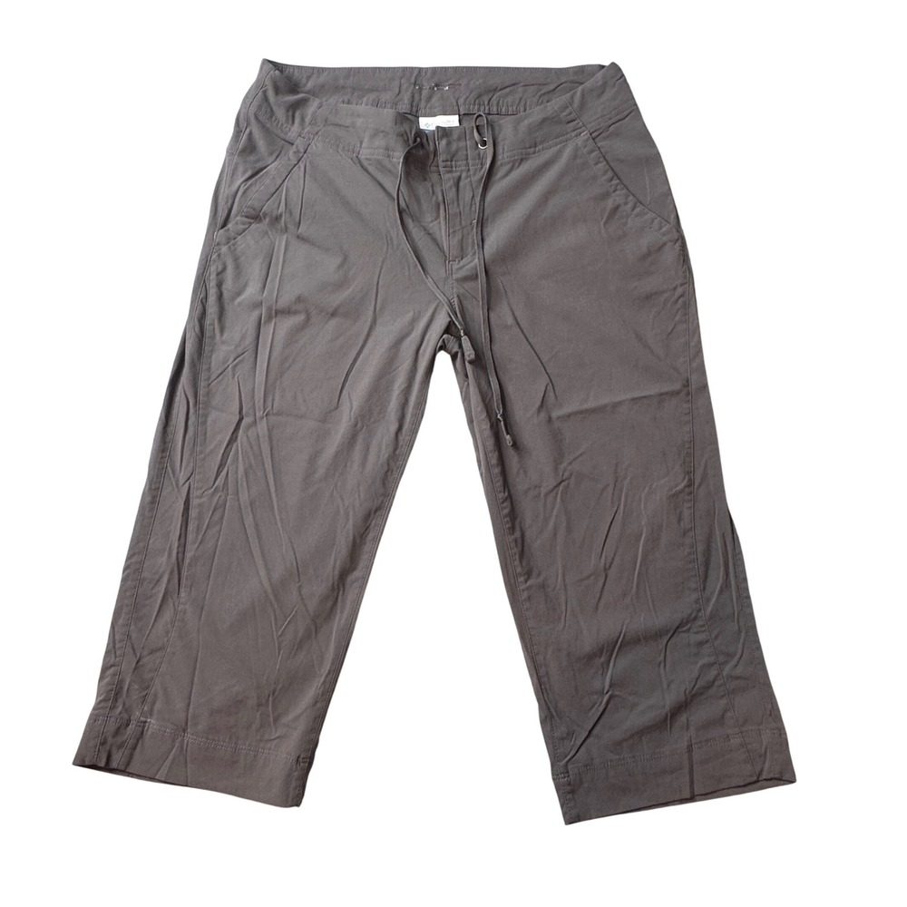 Columbia Capri Pants Women 10 Gray Omni-Shield Hiking Cropped Outdoor Drawstring